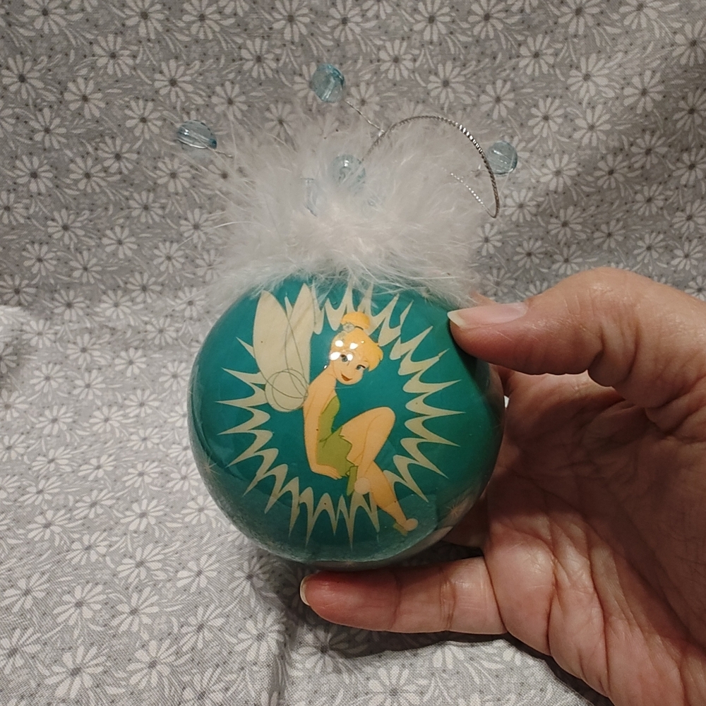 Disney Tinker Bell Decoupage Green Ball Christmas Ornament